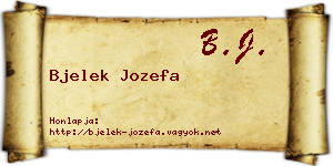 Bjelek Jozefa névjegykártya
